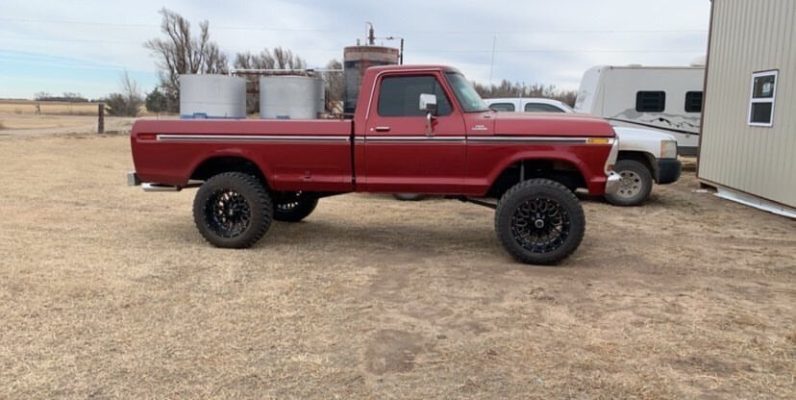 1977 F-150 with a 79 Front and 460 Engine in Stunning Ruby Red