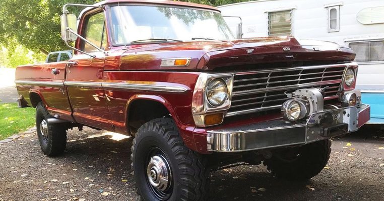 1969 Ford F250 Highboy in Royal Maroon